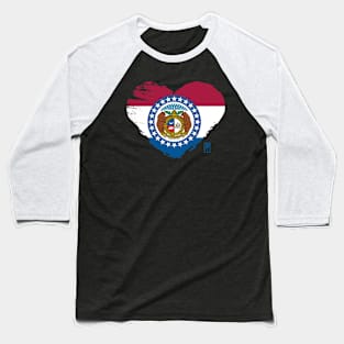 U.S. State - I Love Missouri - Missouri Flag Baseball T-Shirt